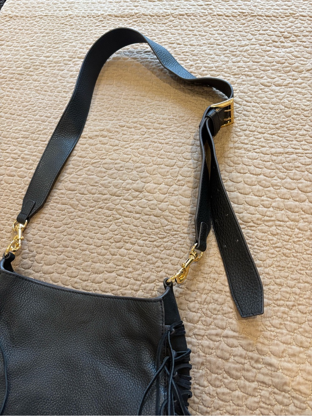 Rebecca Minkoff Black Leather Fringe Shoulder Bag - Picture 4 of 9